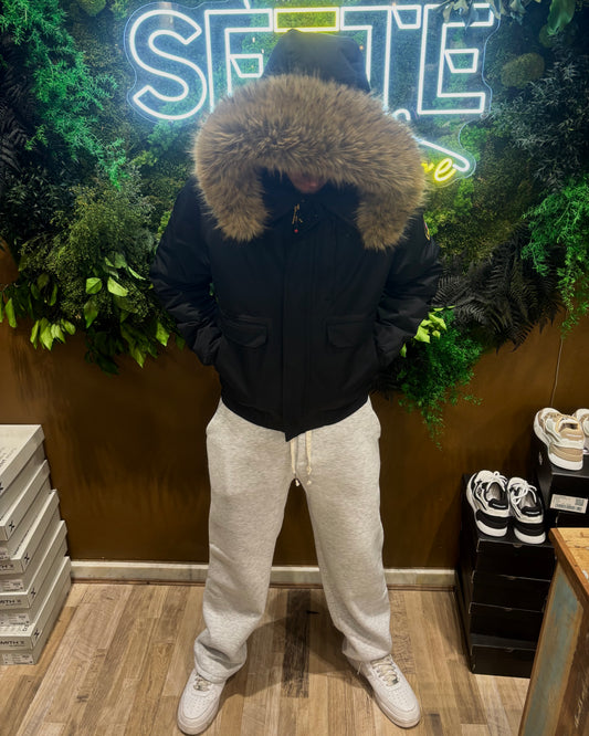 PUFFER JACKET BROWN FUR