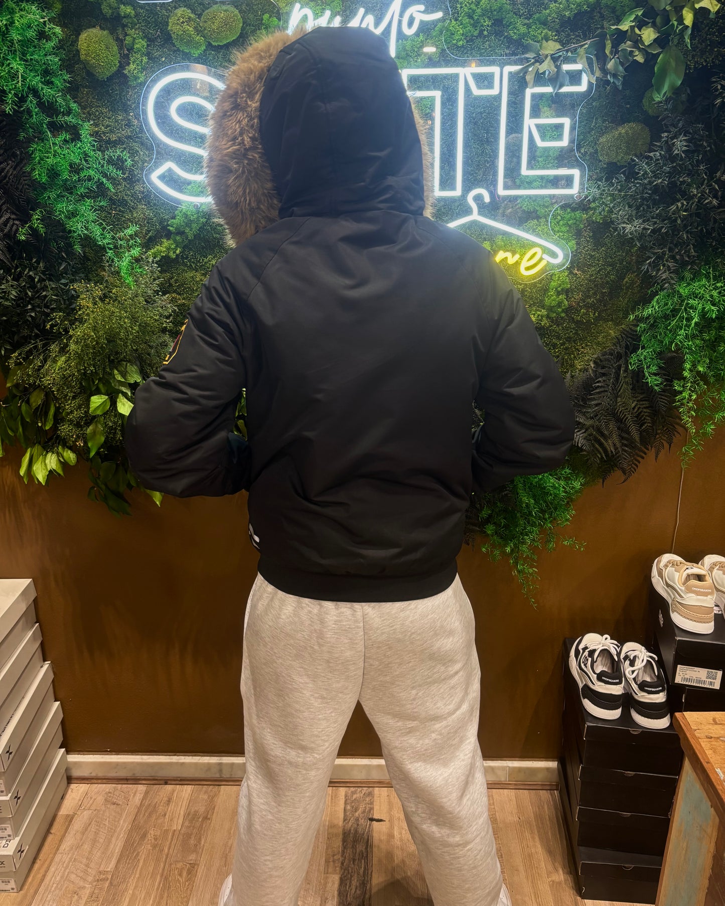 PUFFER JACKET BROWN FUR